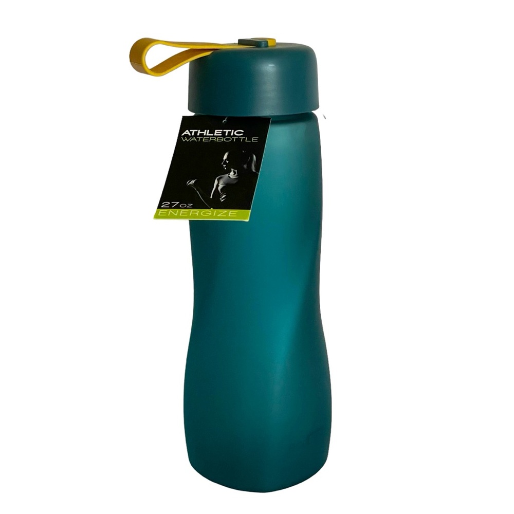 ECO ONE Energize Athletic Water Bottle Teal and Yellow 27 oz